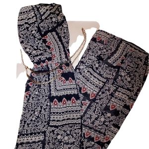 Handkerchief print Strapless jumpsuit!  small